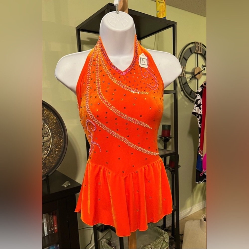Orange Figure Skating Dress